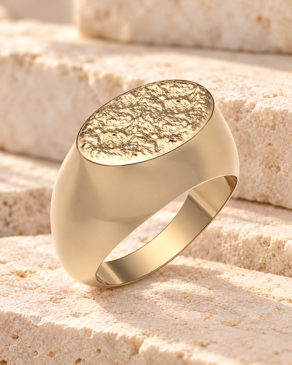 Solid 14K Gold Men's Signet Forever Sealed Memorial Ring — main — evr20040kgfs