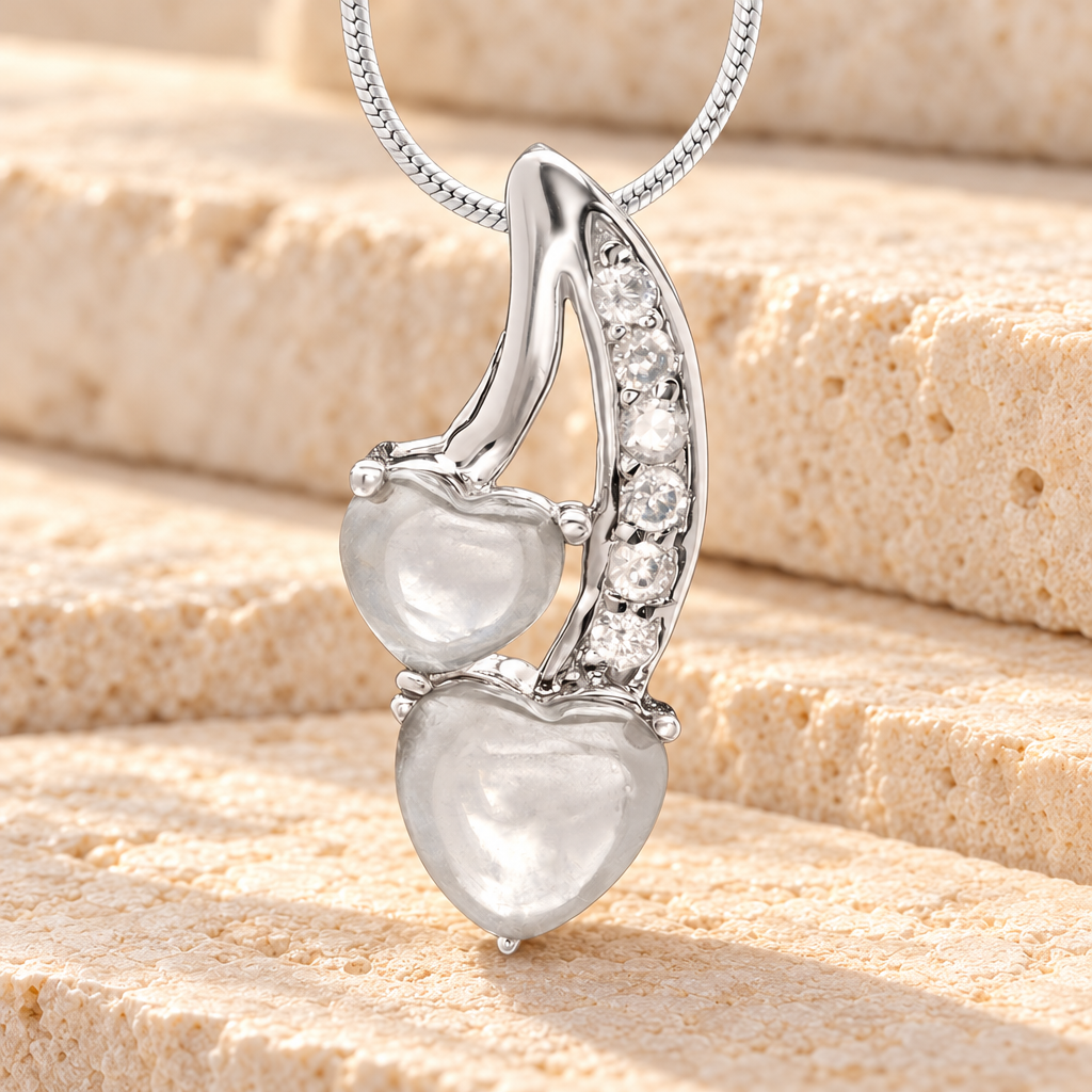 Clear Calming Hearts Memorial Jewelry — main — evr6094clear