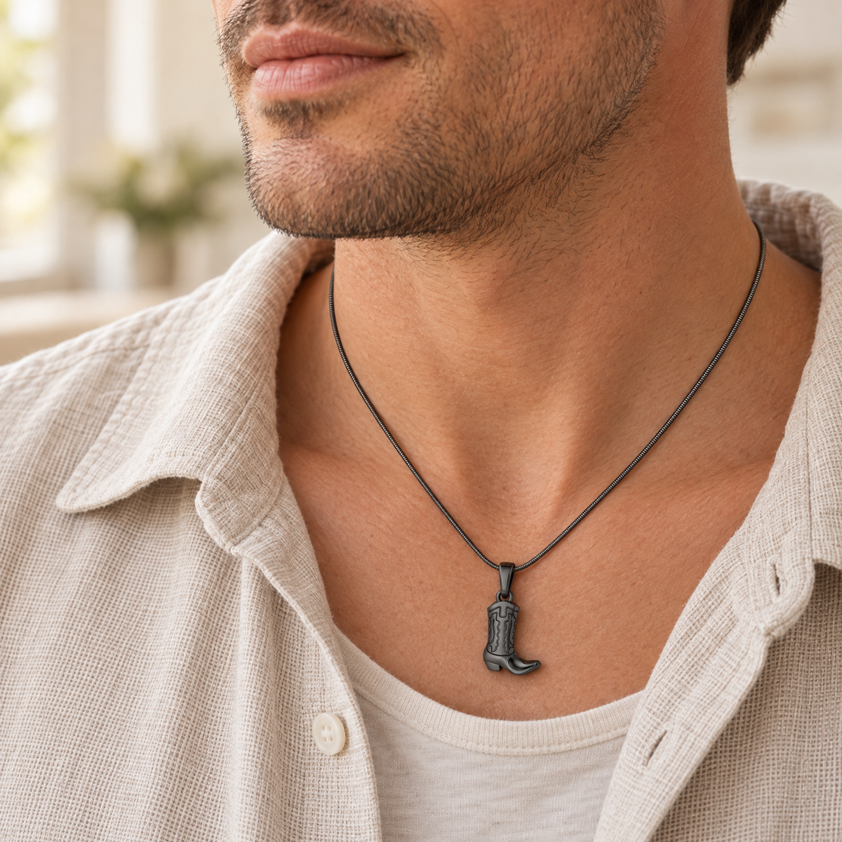 Black Plated Cowboy Boot Forever Sealed Memorial Jewelry — lifestyle — evr20051blfs