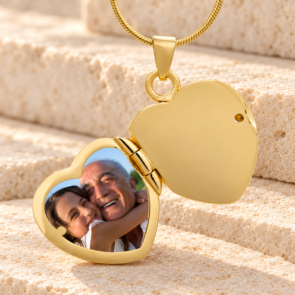 14K Gold Sophisticate Heart Memorial Locket — main — evr724kg