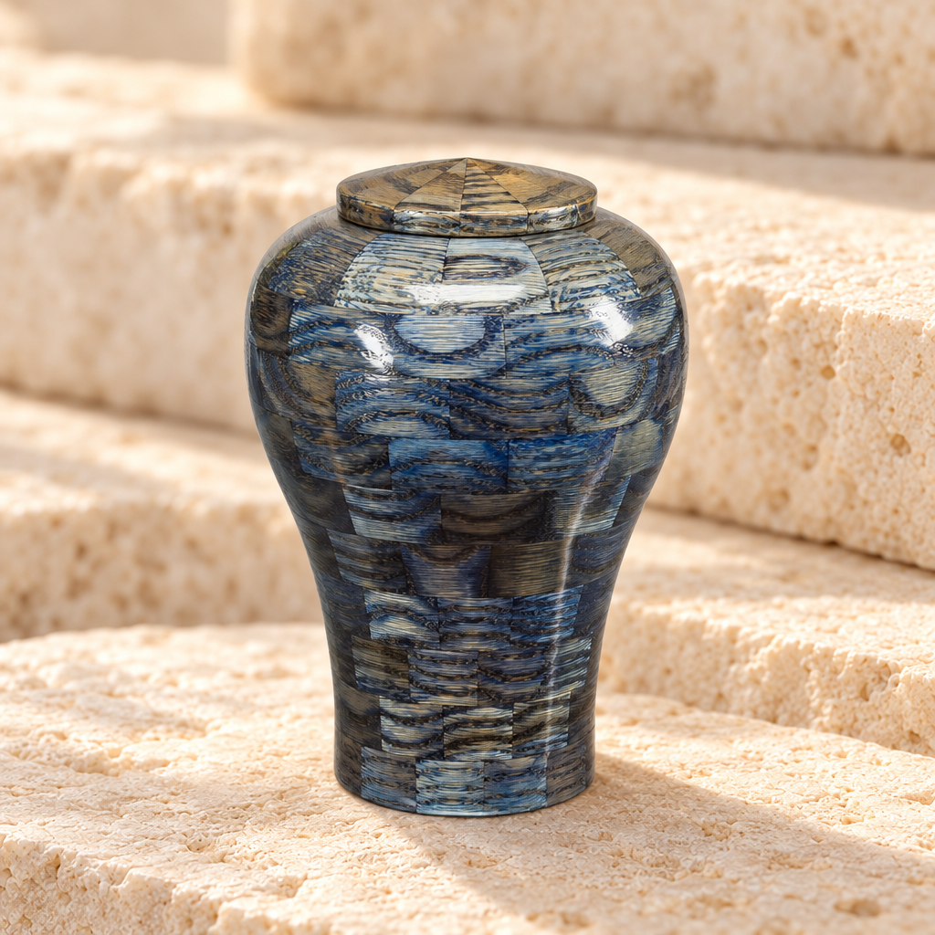Small Lily Urn in Blue — main — evr5350