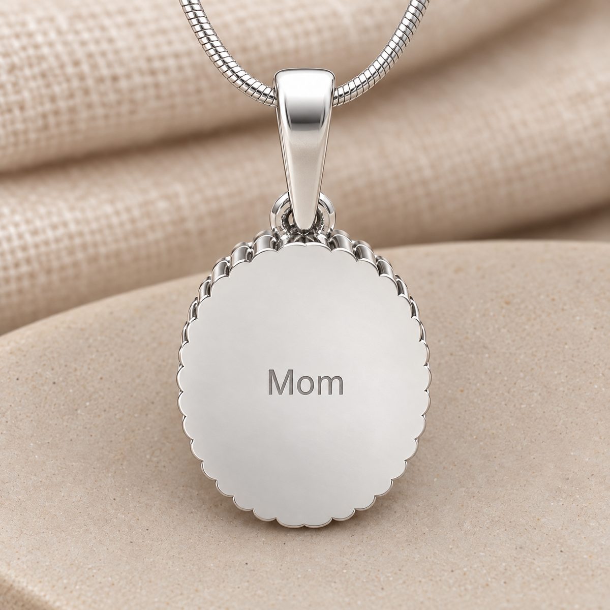 At Heart Oval Forever Sealed Memorial Jewelry — rear engraving — evr20009ssfs