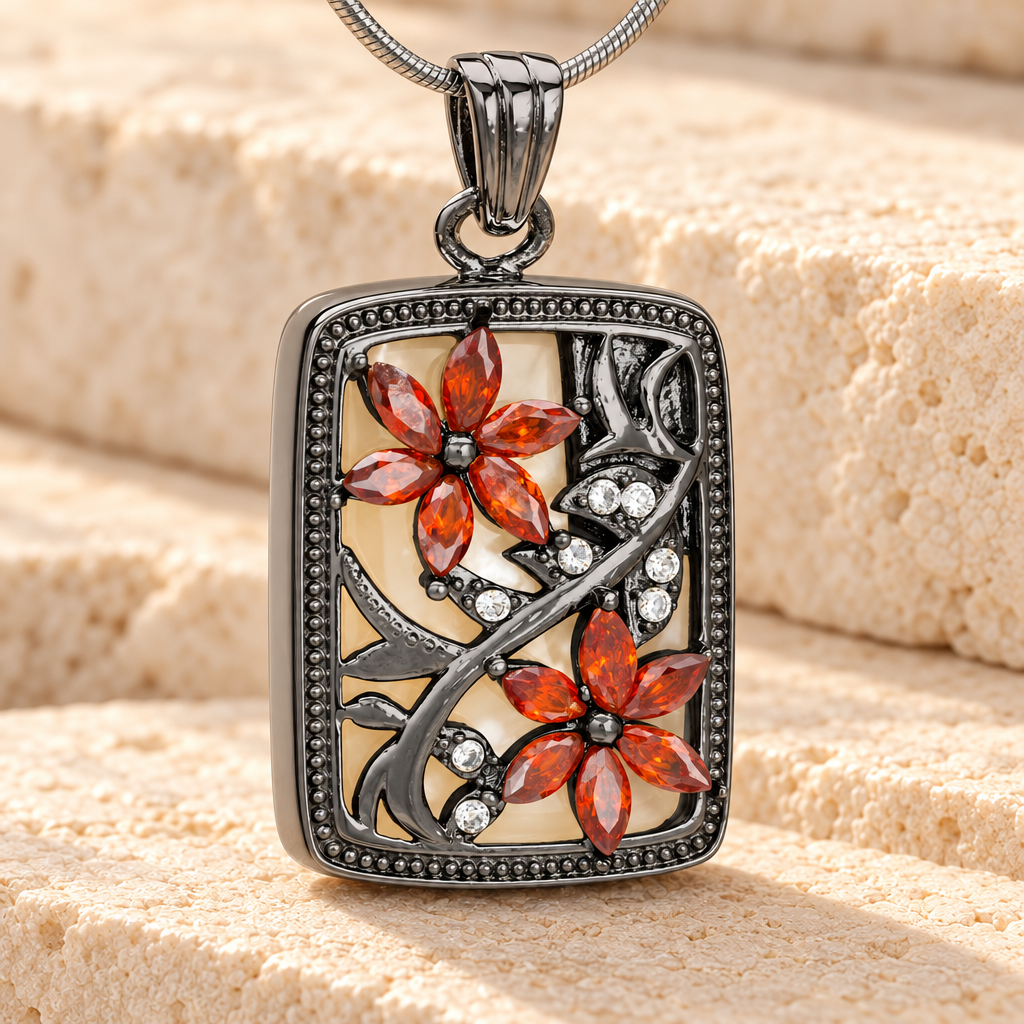 Black In Bloom Cremation Jewelry — main — evr6525b