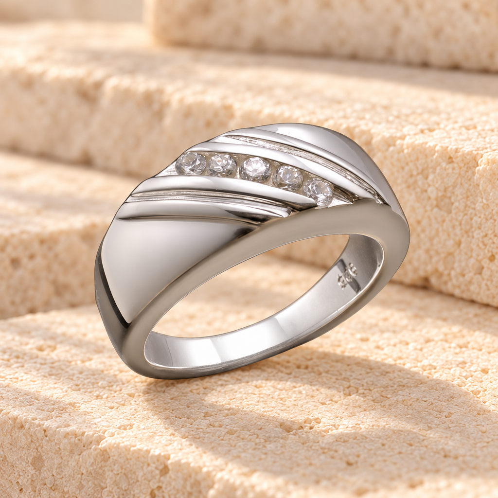 Women's Silver Soothing Ashes Cremation Ring — main — evr6351ss
