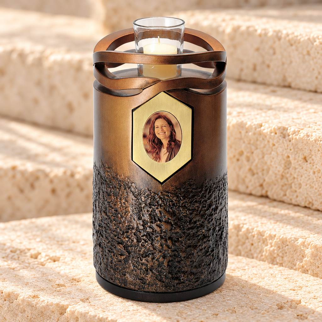 Infinity Bronze Photo Cremation Urn — main product image