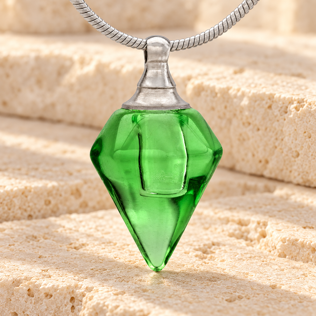 Glass Locket Green Tops Cremation Jewelry — main — evr2536gr