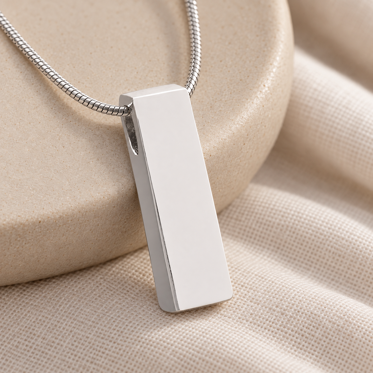 Solid 14K White Gold Elegance Cylinder Forever Sealed Cremation Jewelry — alternate view — evr6463wgfs