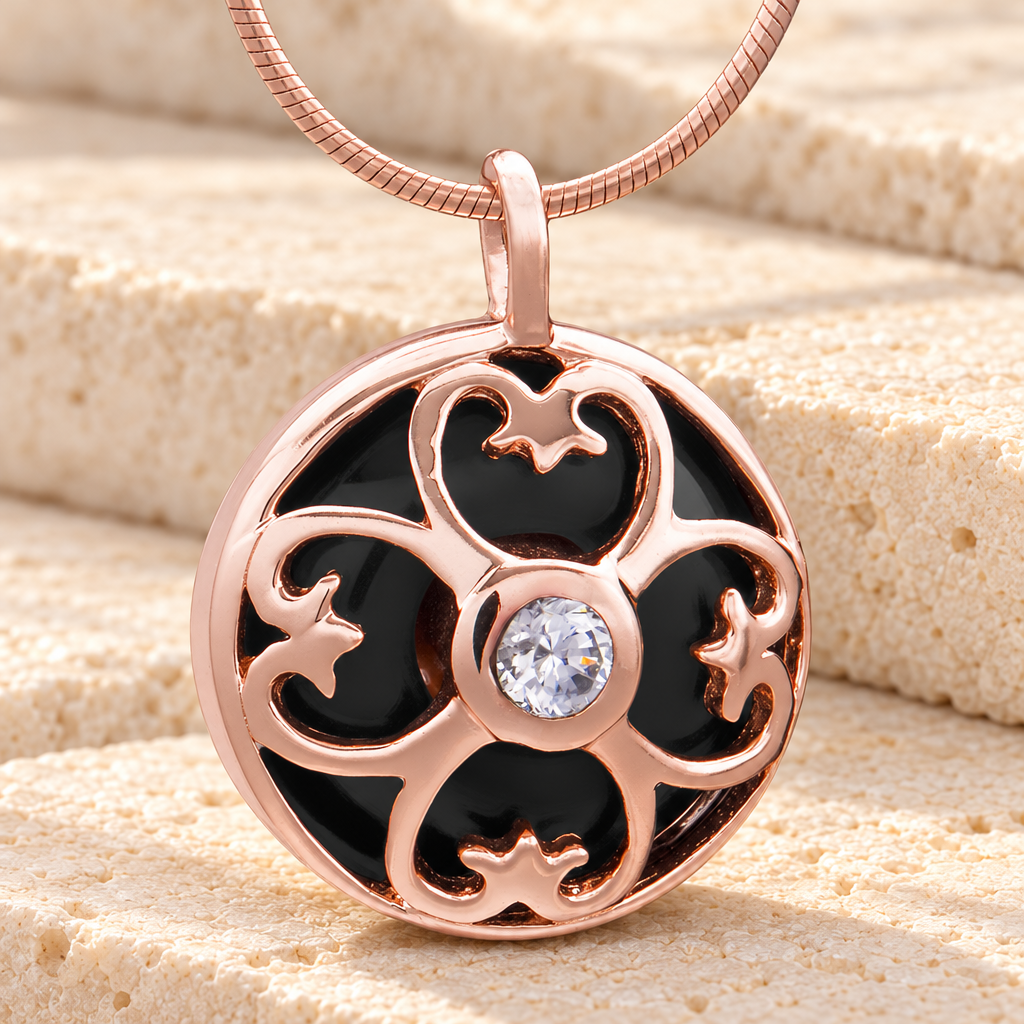 Rose Gold Gentle Night Cremation Jewelry — main — evr6521rg