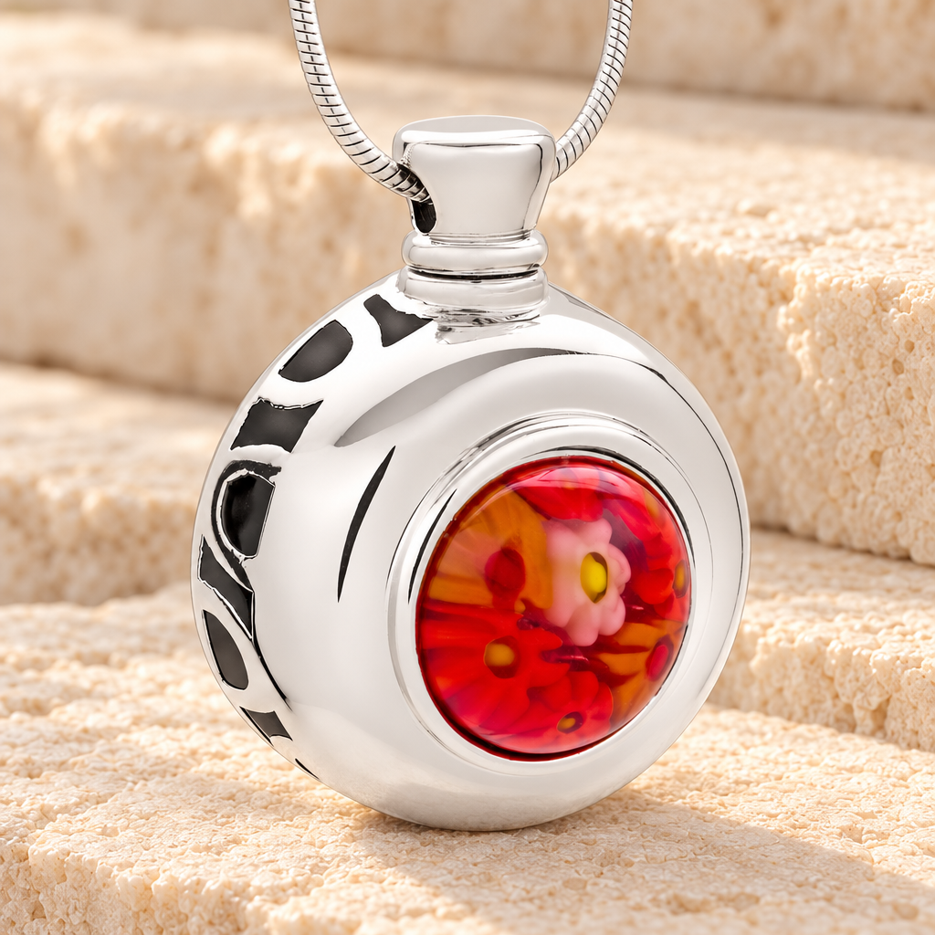 Gentle Round Cremation Jewelry — main — evr6138