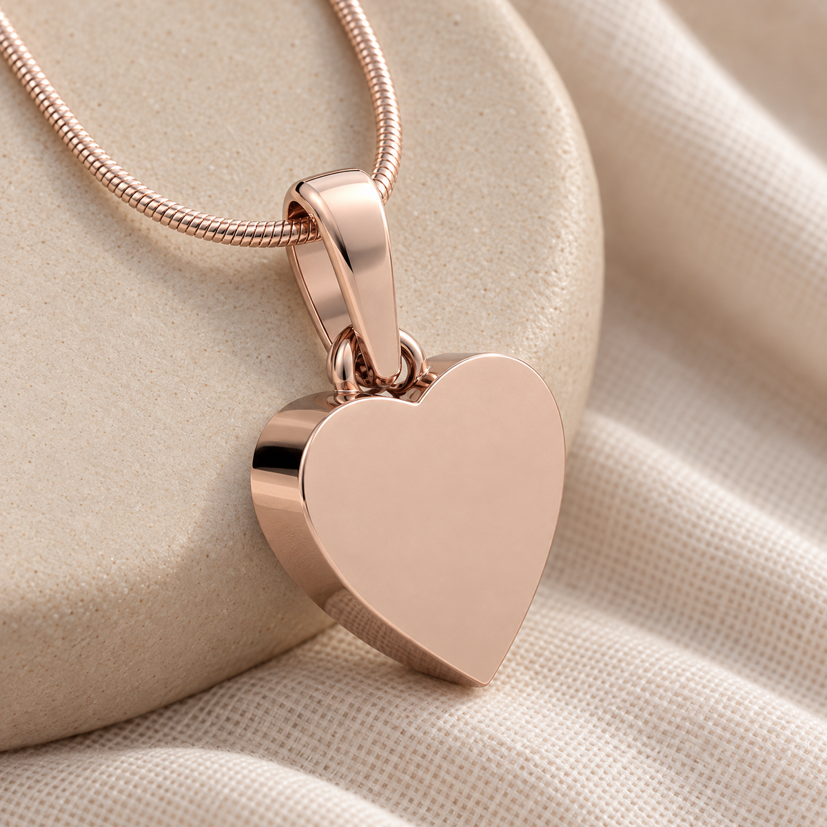 Rose Gold Plated Serenity Heart Forever Sealed Cremation Jewelry — alternate view — 20037rgfs