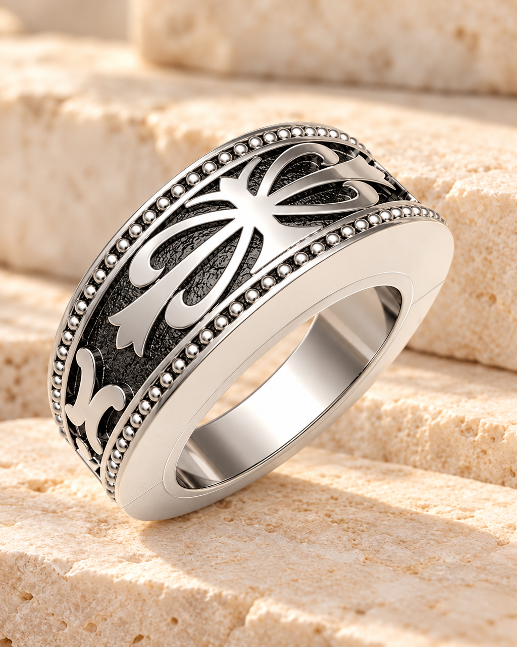 Solid 14K White Gold Men's Royalty Forever Sealed Memorial Ring — main — evr20081wgfs