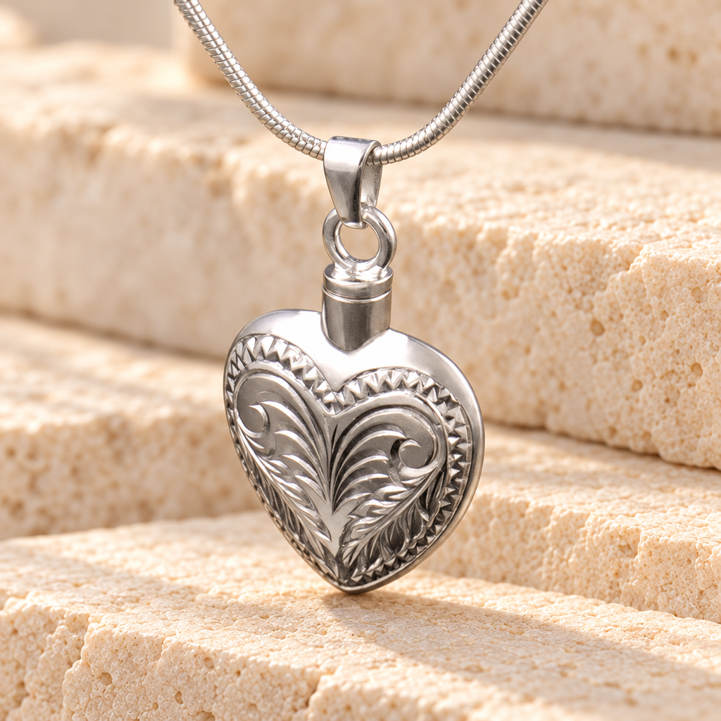 14K White Gold Darling Heart Urn Keepsake — main — evr740wg