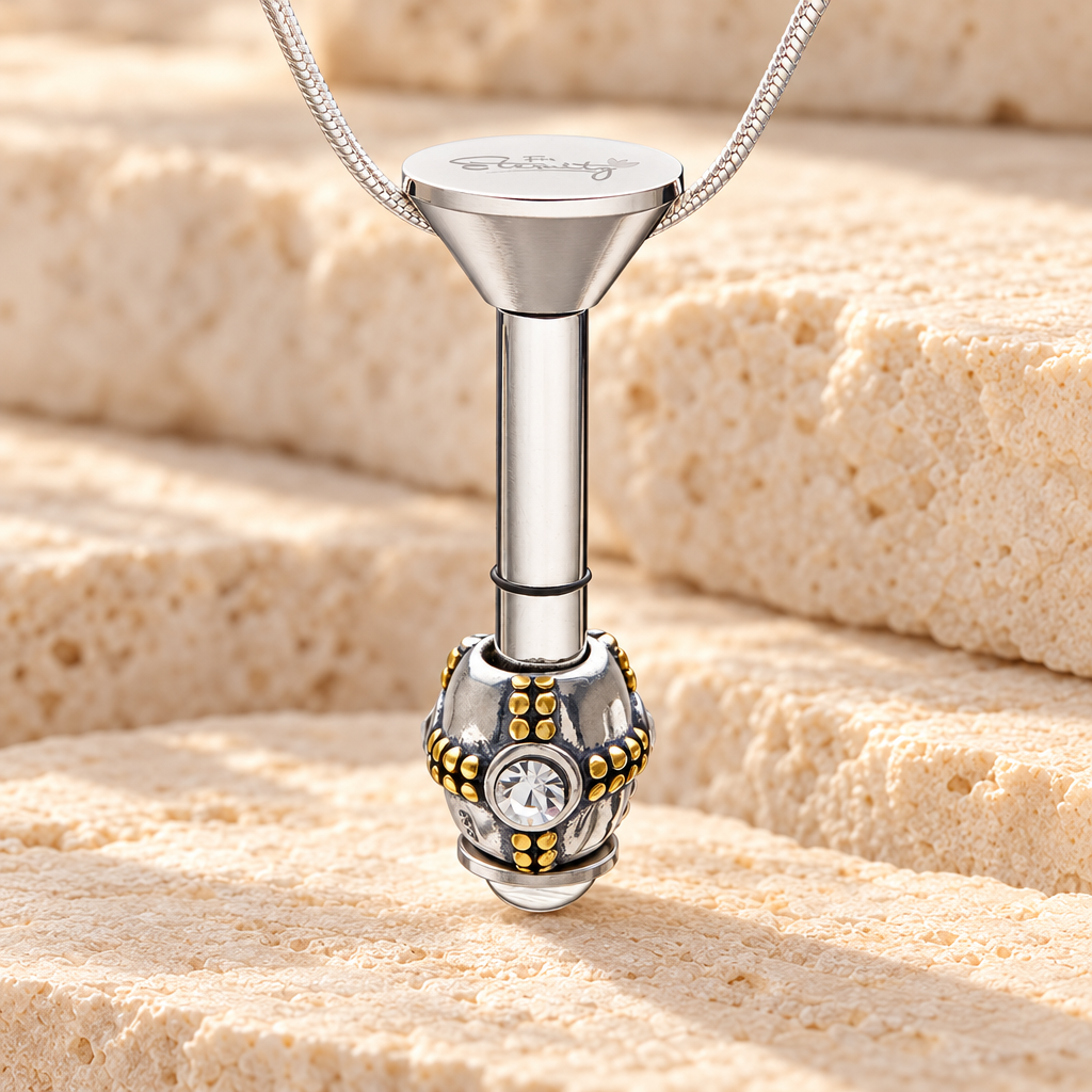 Silver Millenium Ash Pendant with Ornate Charm — main — evr6542smill