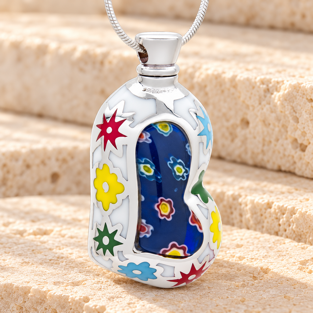 White Dynamic Heart Cremation Jewelry — main — evr6127w