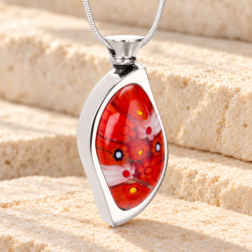 Remembrance Roses Leaf Cremation Locket — main — evr6082