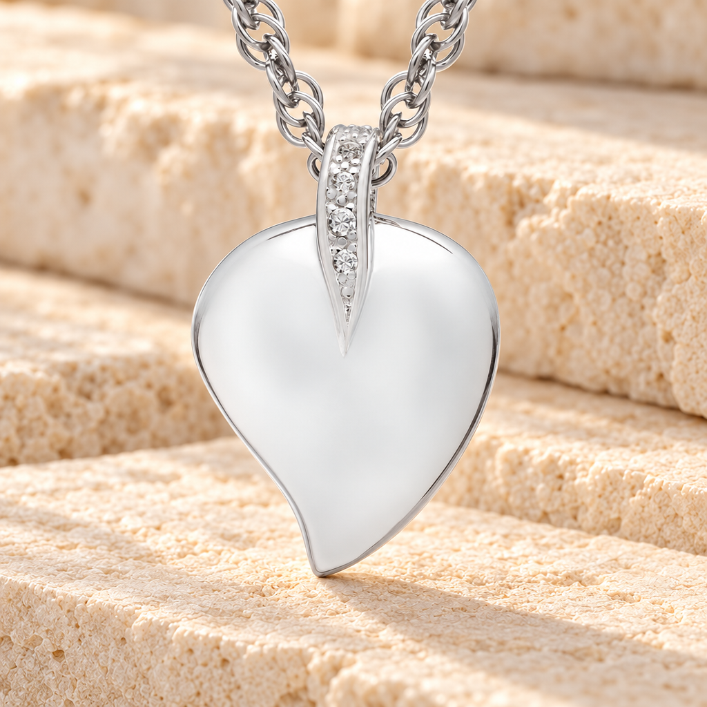 Sterling Silver Fire Heart Urn Necklace — main — evr715ss