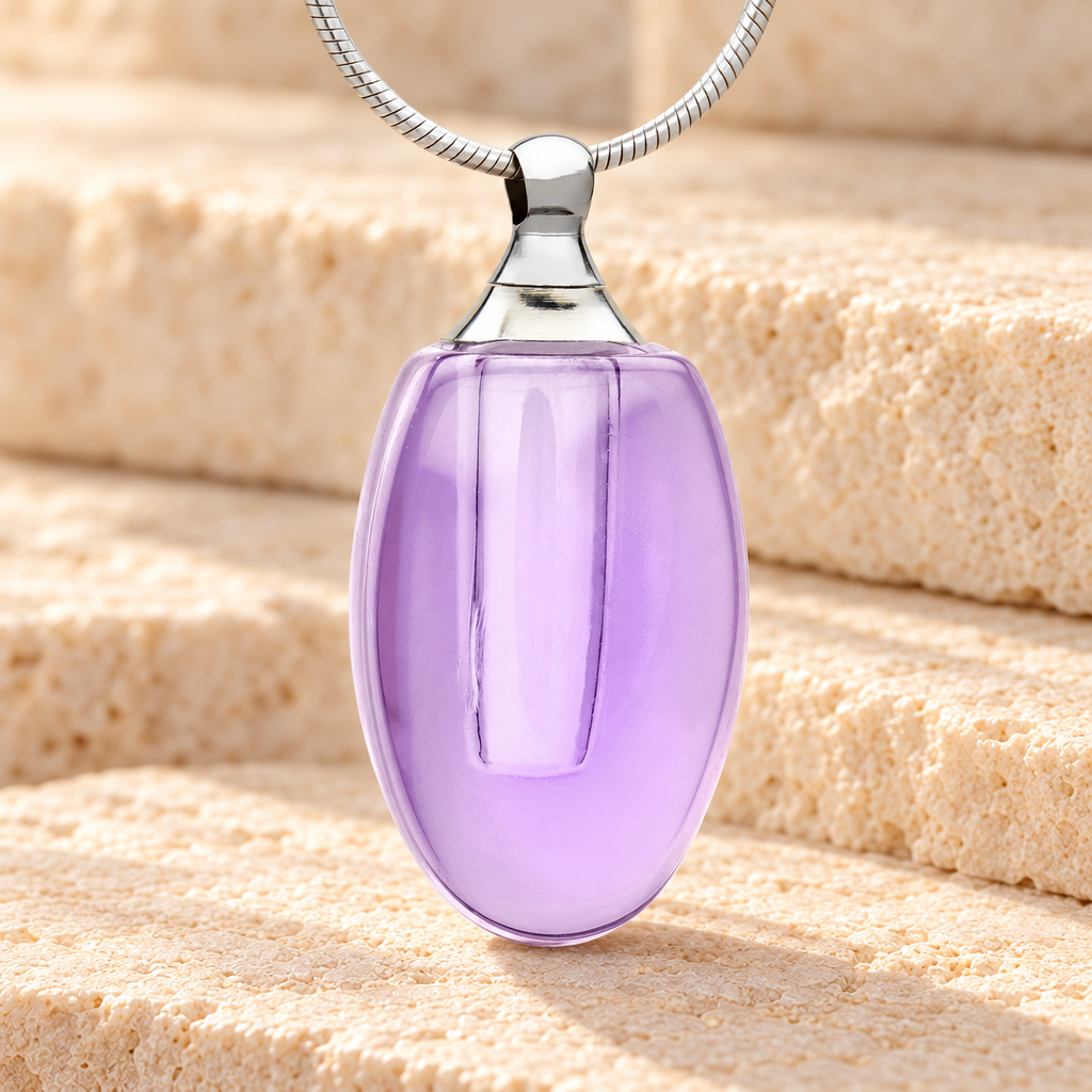 Glass Locket Violet Evermore Keepsake Jewelry — main — evr2070