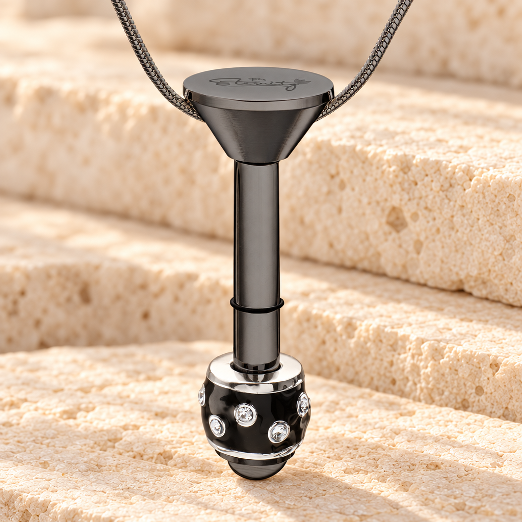 Black Plated Millenium Ash Pendant with Refined Charm — main — evr6540bmill