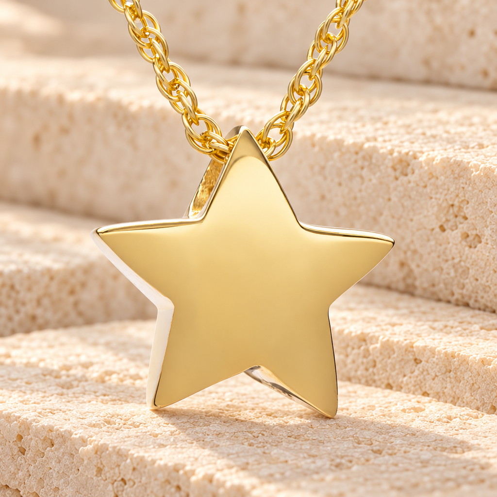 Sliding Star Gold Plated Cremation Urn Keepsake — main — evr149gv