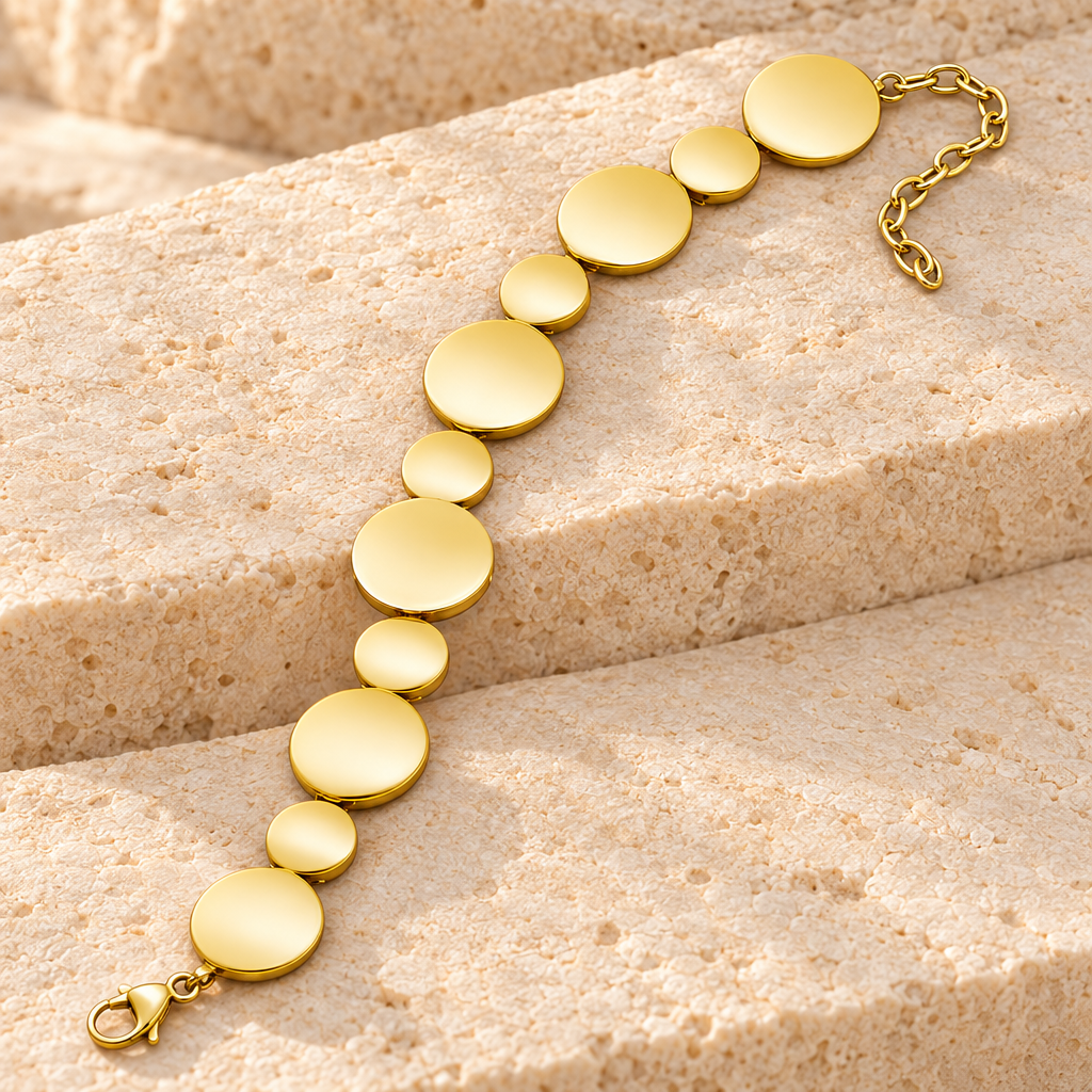 Polished Gold At Peace Bracelet Cremation Jewelry — main product image