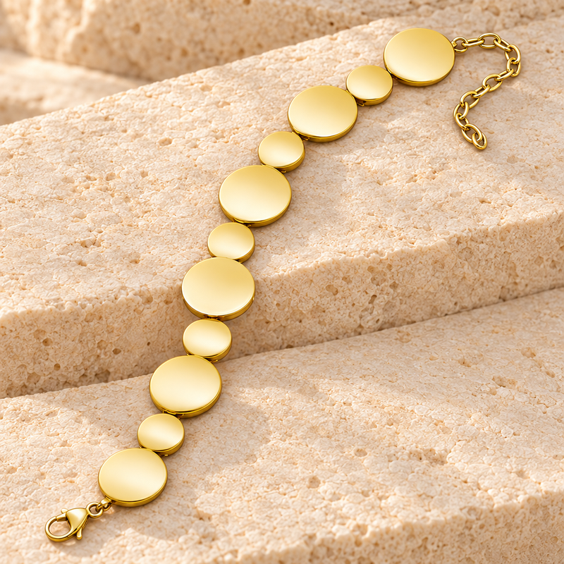 Polished Gold At Peace Bracelet Cremation Jewelry