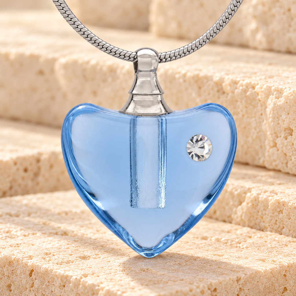 Glass Locket Blue Heartfelt Cremation Jewelry — main — evr2537blue