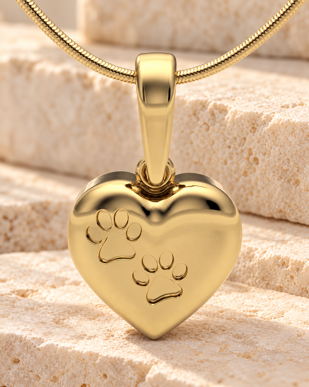 Gold Plated Paws Heart Forever Sealed Memorial Jewelry — main — evr20049gfs