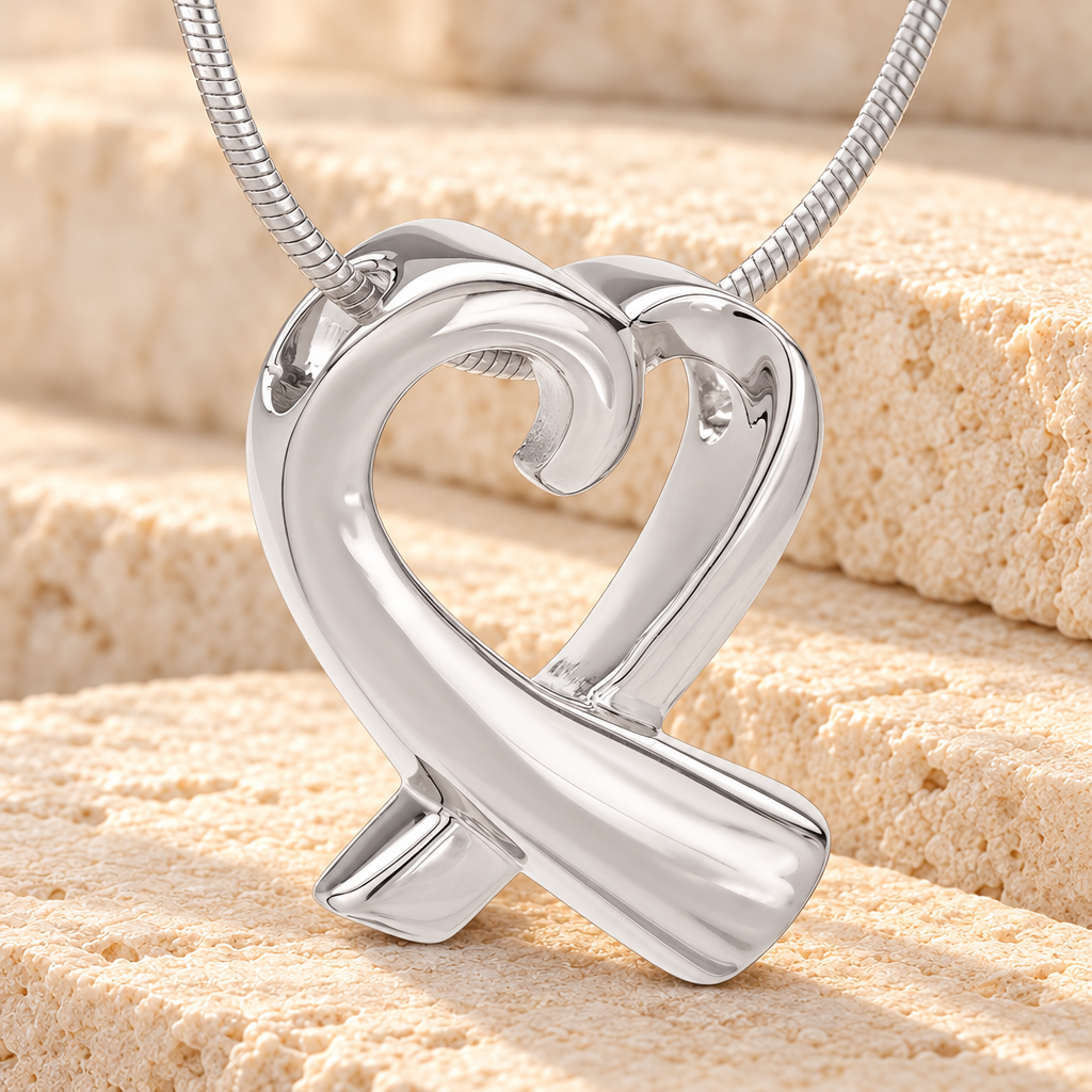 Folded Heart Memorial Jewelry — main — evr6181