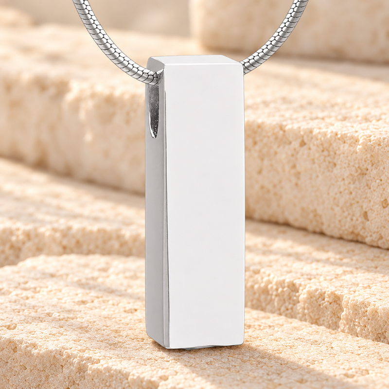 Silver Elegance Cylinder Cremation Jewelry