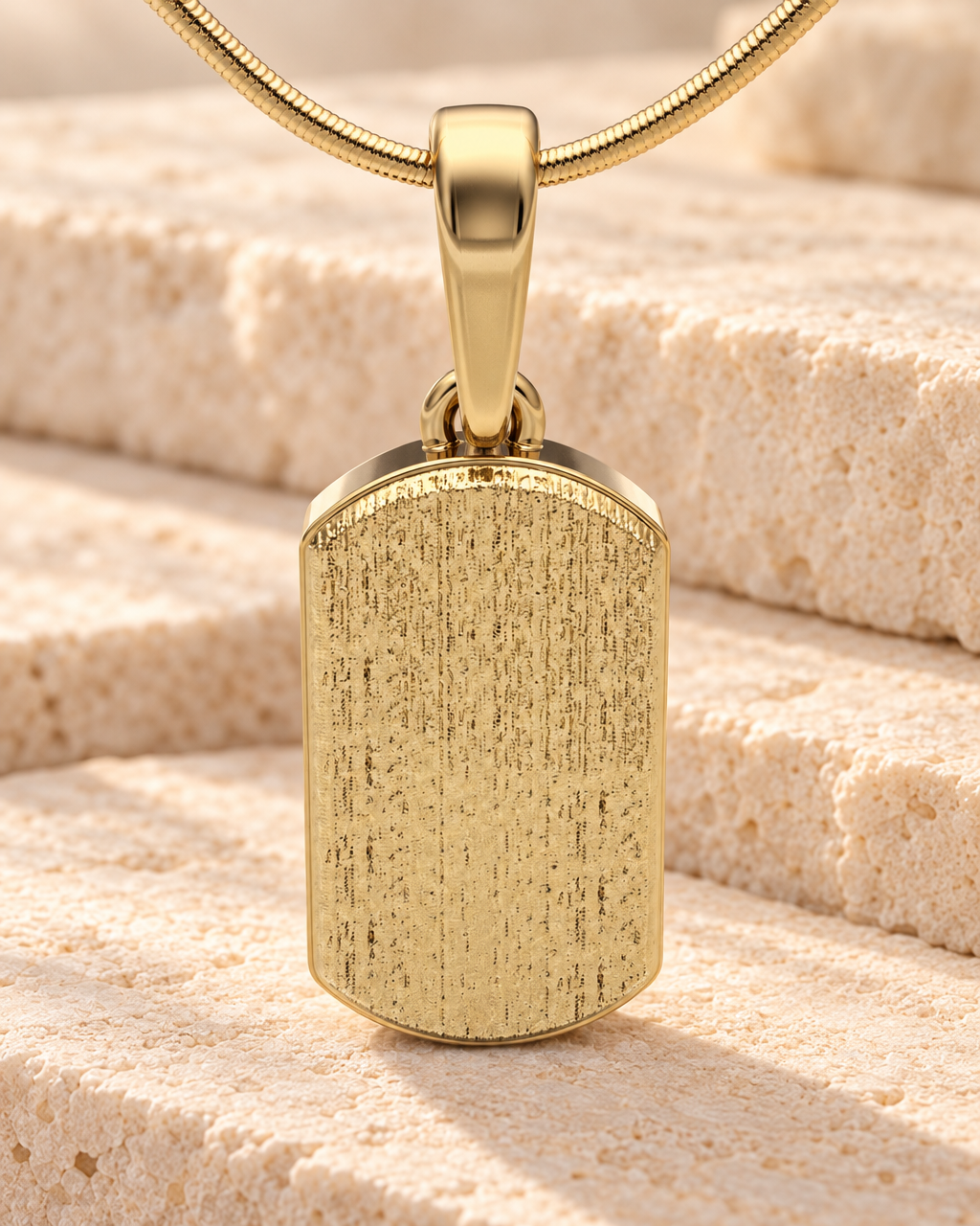 Gold Plated Dog Tag Textured Forever Sealed Memorial Jewelry — main — evr5015gfs