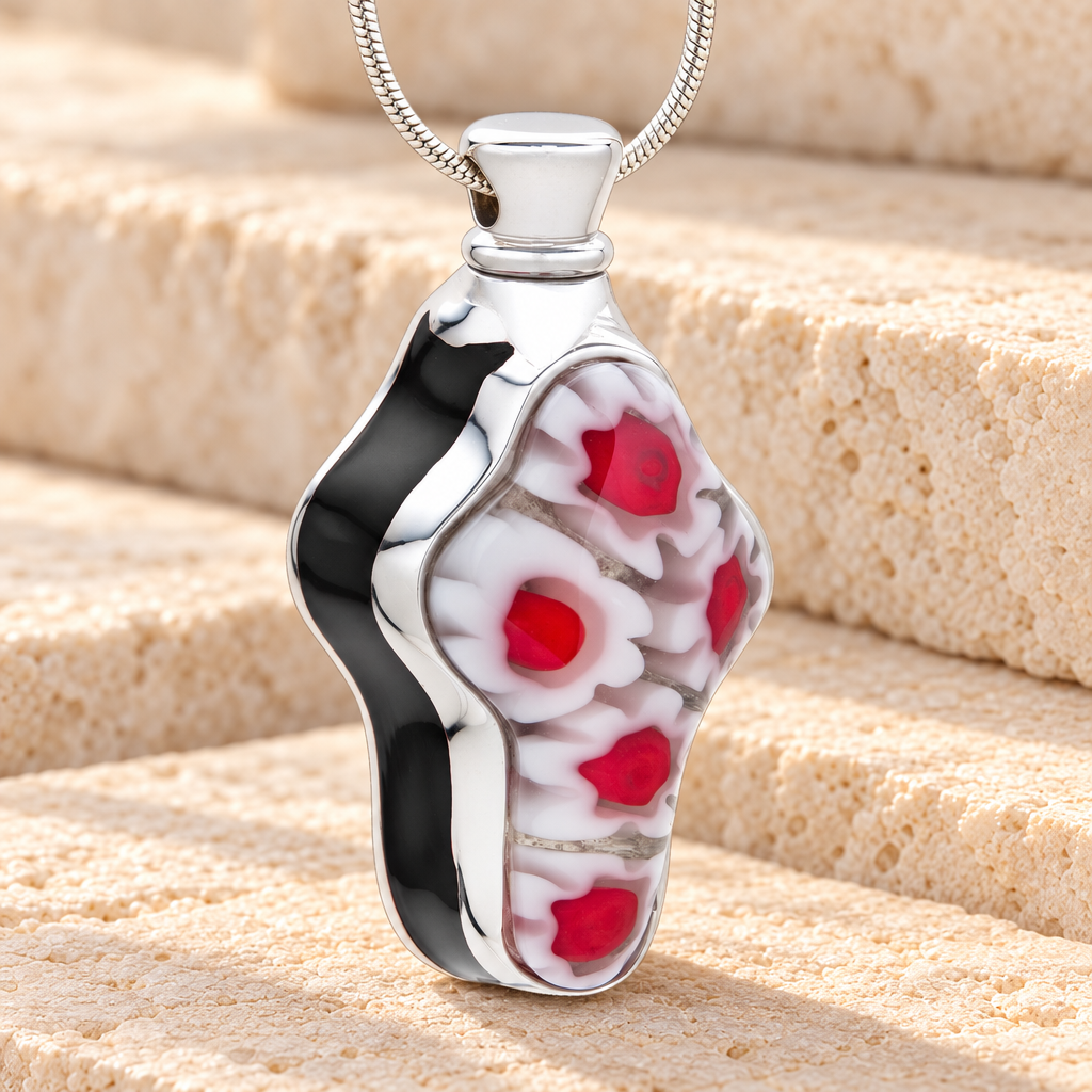 Black Obedient Cross Cremation Jewelry — main — evr6120b