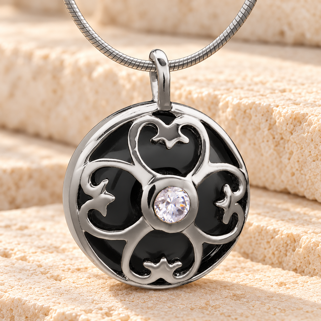 Black Gentle Night Cremation Jewelry — main — evr6521b