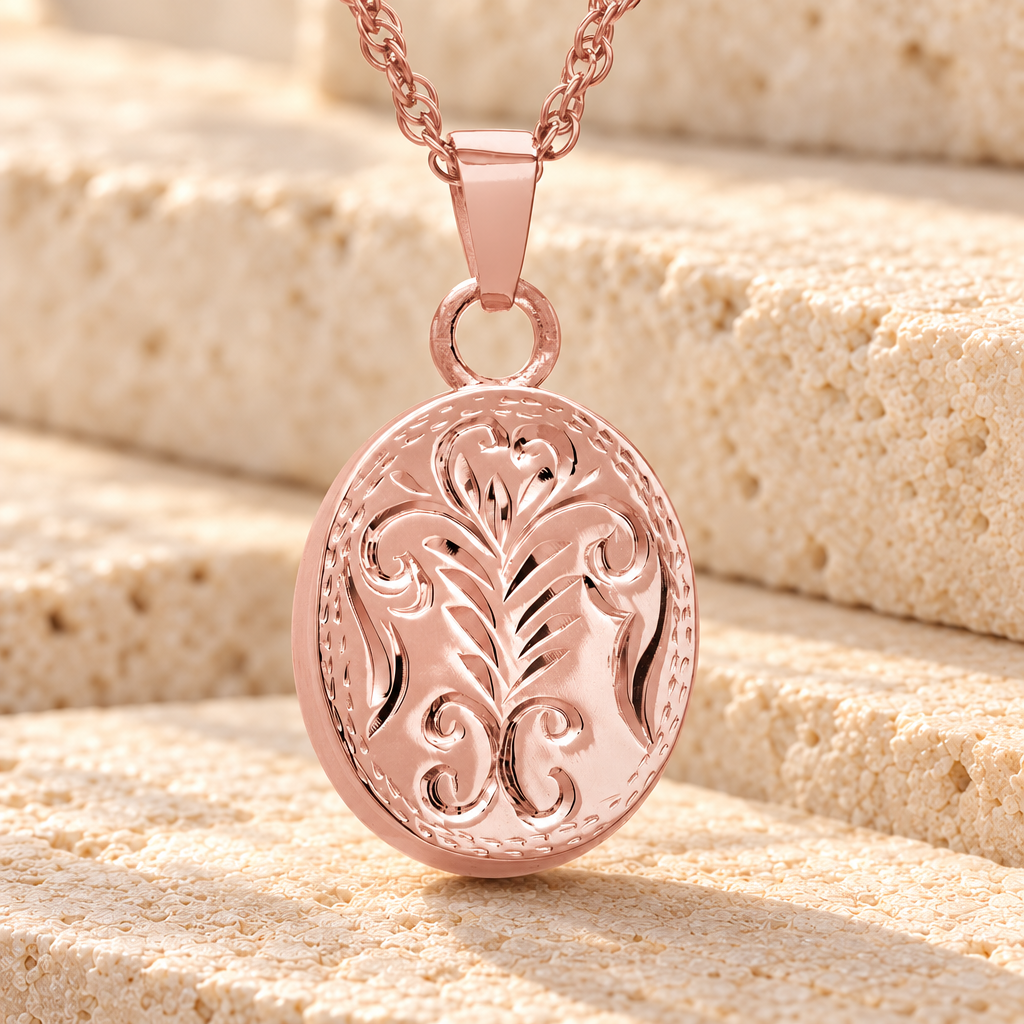 14K Rose Gold Majesty Round Urn Keepsake — main product image