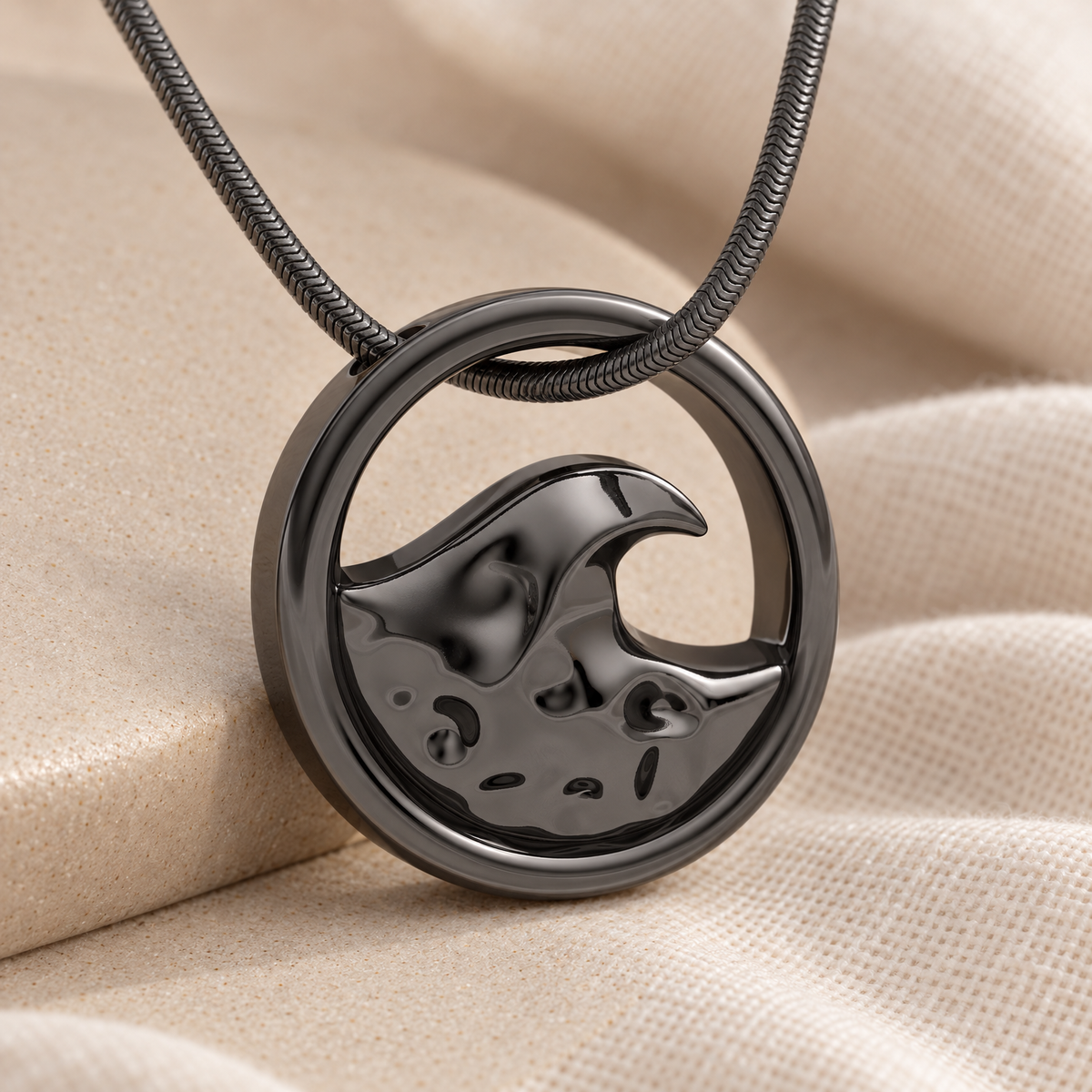 Black Plated Surf's Up Forever Sealed Memorial Jewelry — alternate view — evr20007blfs