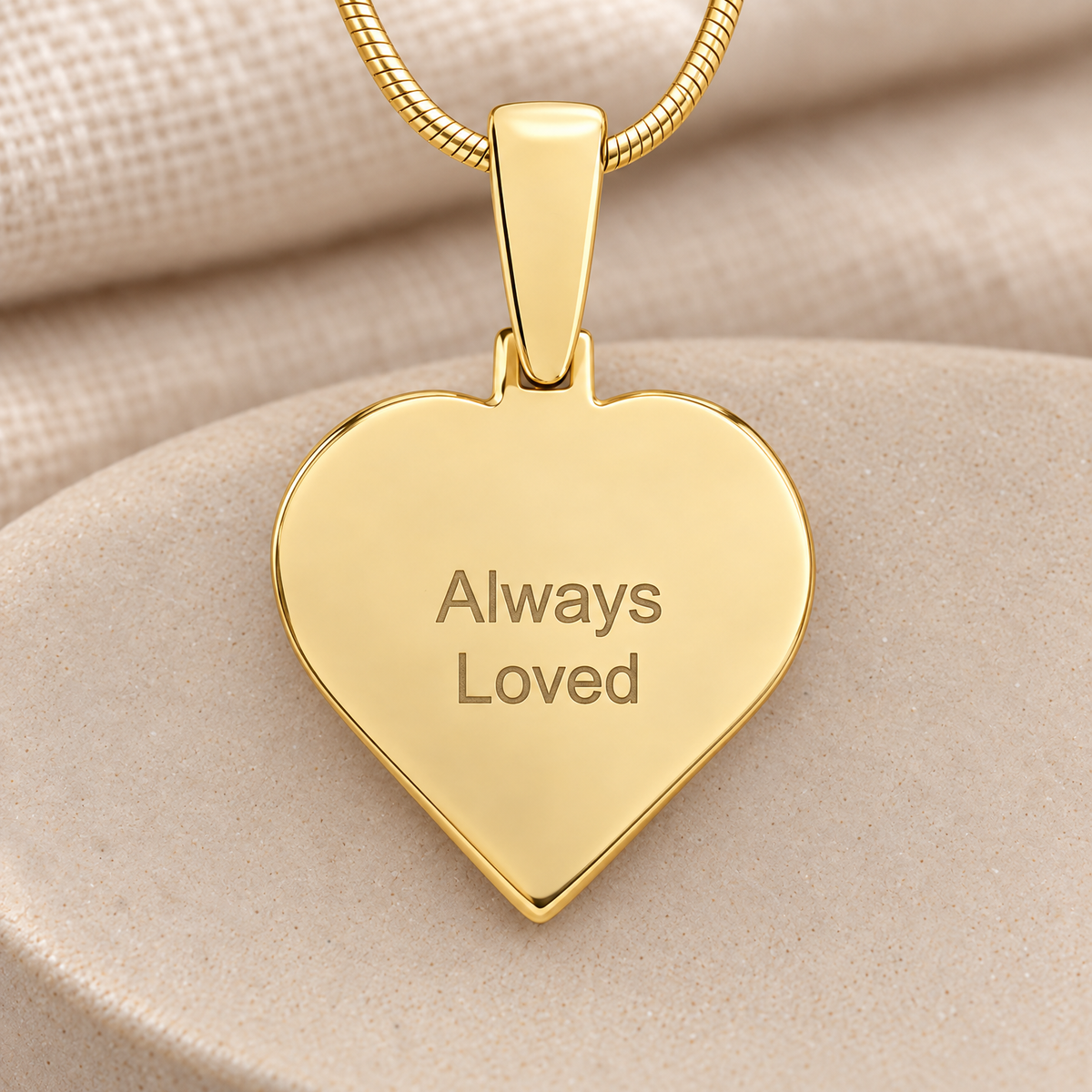 Gold Plated Two Fingerprint Heart Fingerprint Necklace — rear engraving — evr4726g