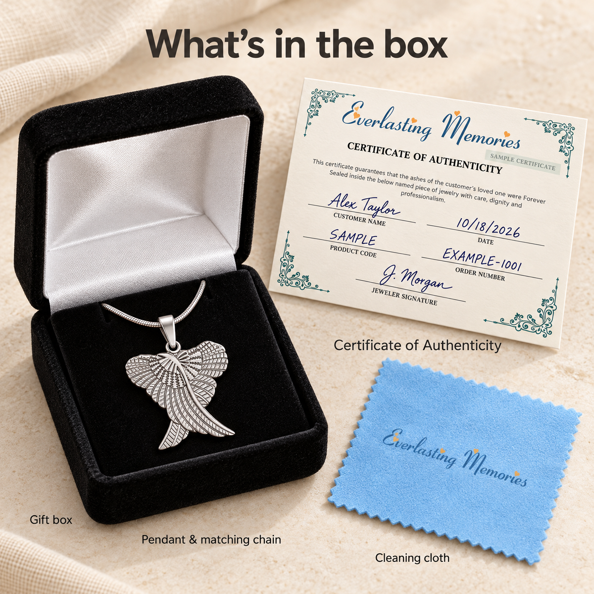 Solid 14K White Gold In Peace Forever Sealed Urn Pendant — whats in box — evr6765wgfs
