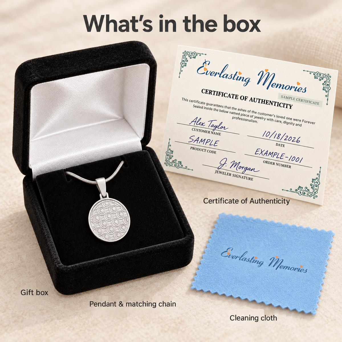 Circled Love Forever Sealed Memorial Jewelry — whats in box — evr20032ssfs