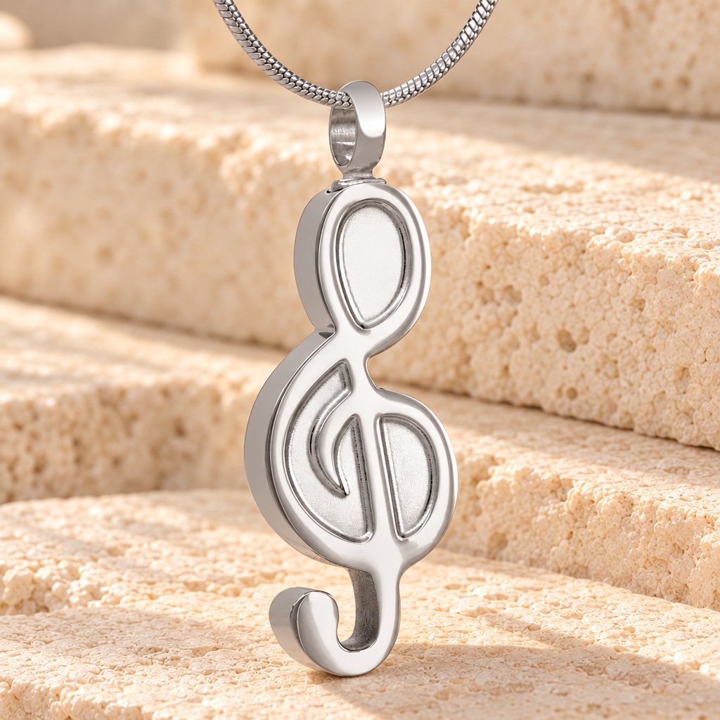 Musical Memories Stainless Steel Urn Pendant — main product image