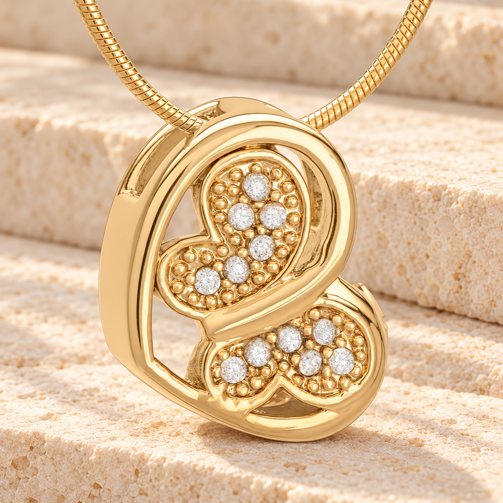 Gold Plated Spring Heart Cremation Jewelry — main — evr6498g