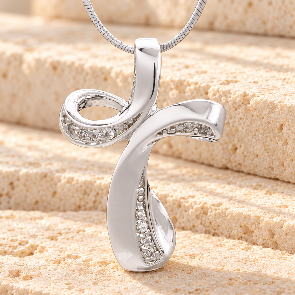 Silver Forever Cross Cremation Jewelry — main — evr6468ss