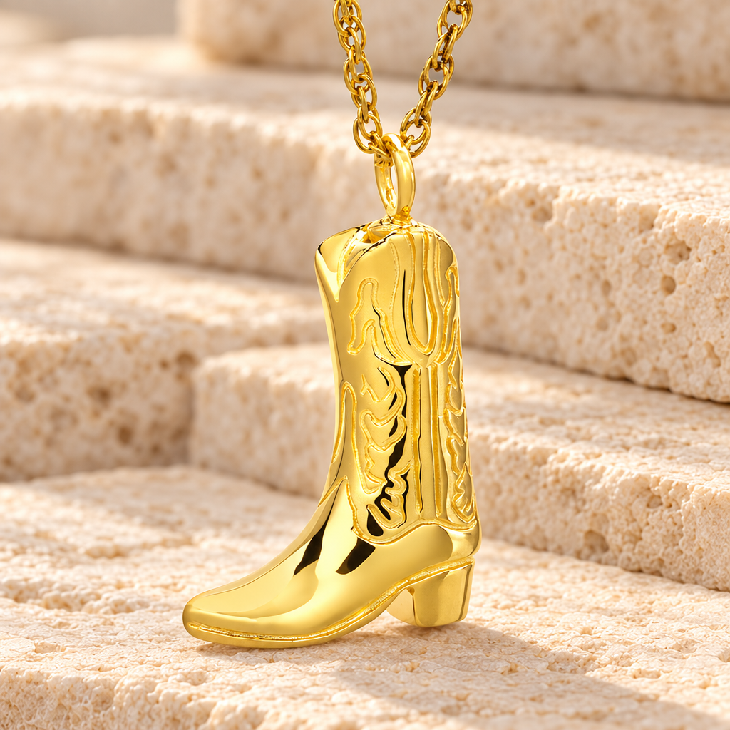 Boot Cremation Keepsake in 14K Gold Plated — main — evr153kg