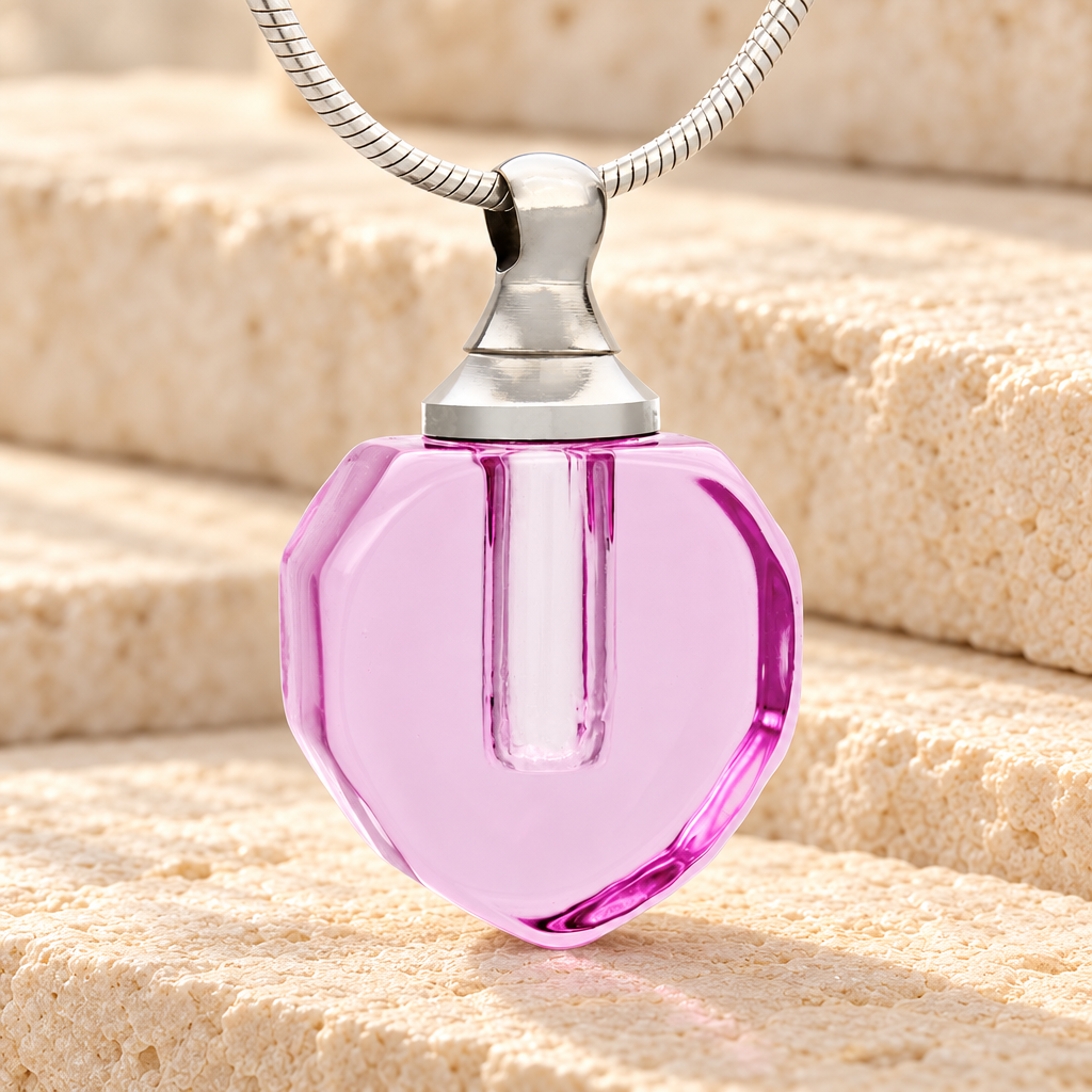 Glass Locket Eternal Teardrop Necklace Urn — main — evr2042