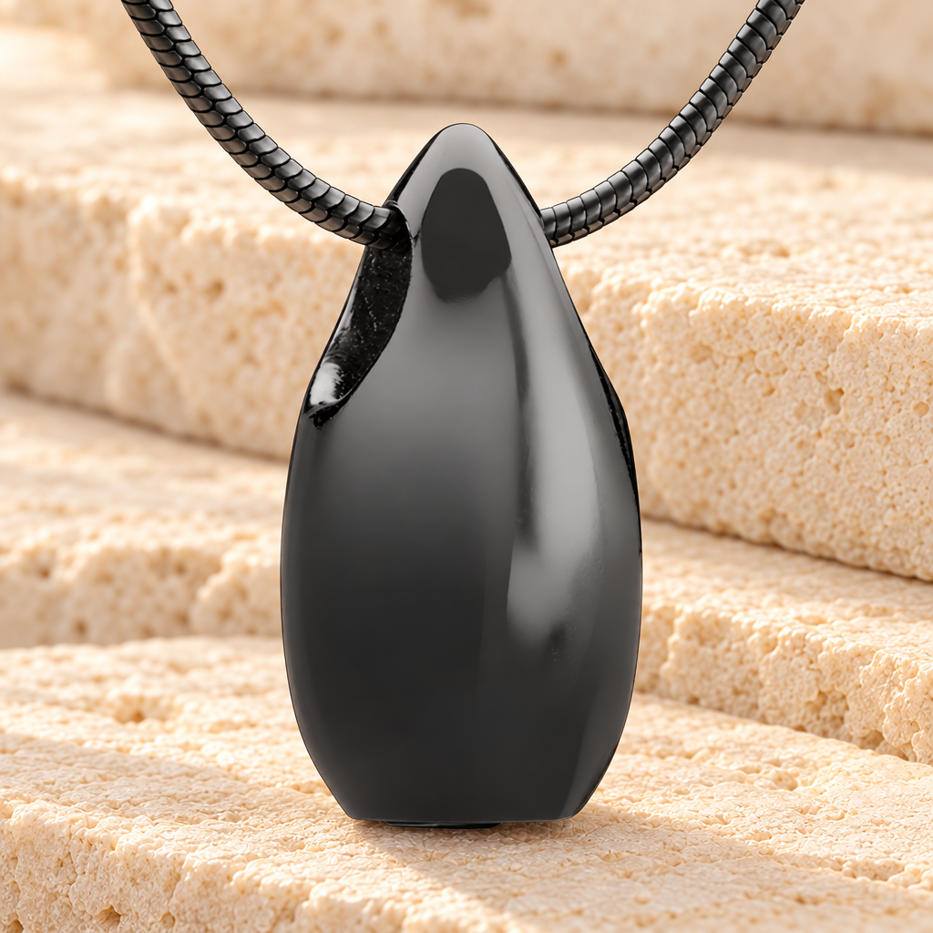 Black Simple Tear Cremation Jewelry — main — evr6460b