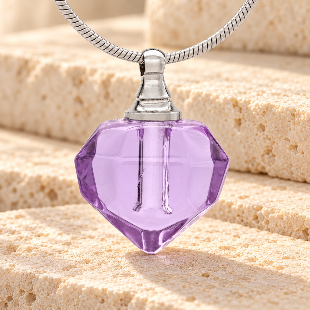 Glass Locket Violet Joyous Cremation Jewelry — main — evr2528v