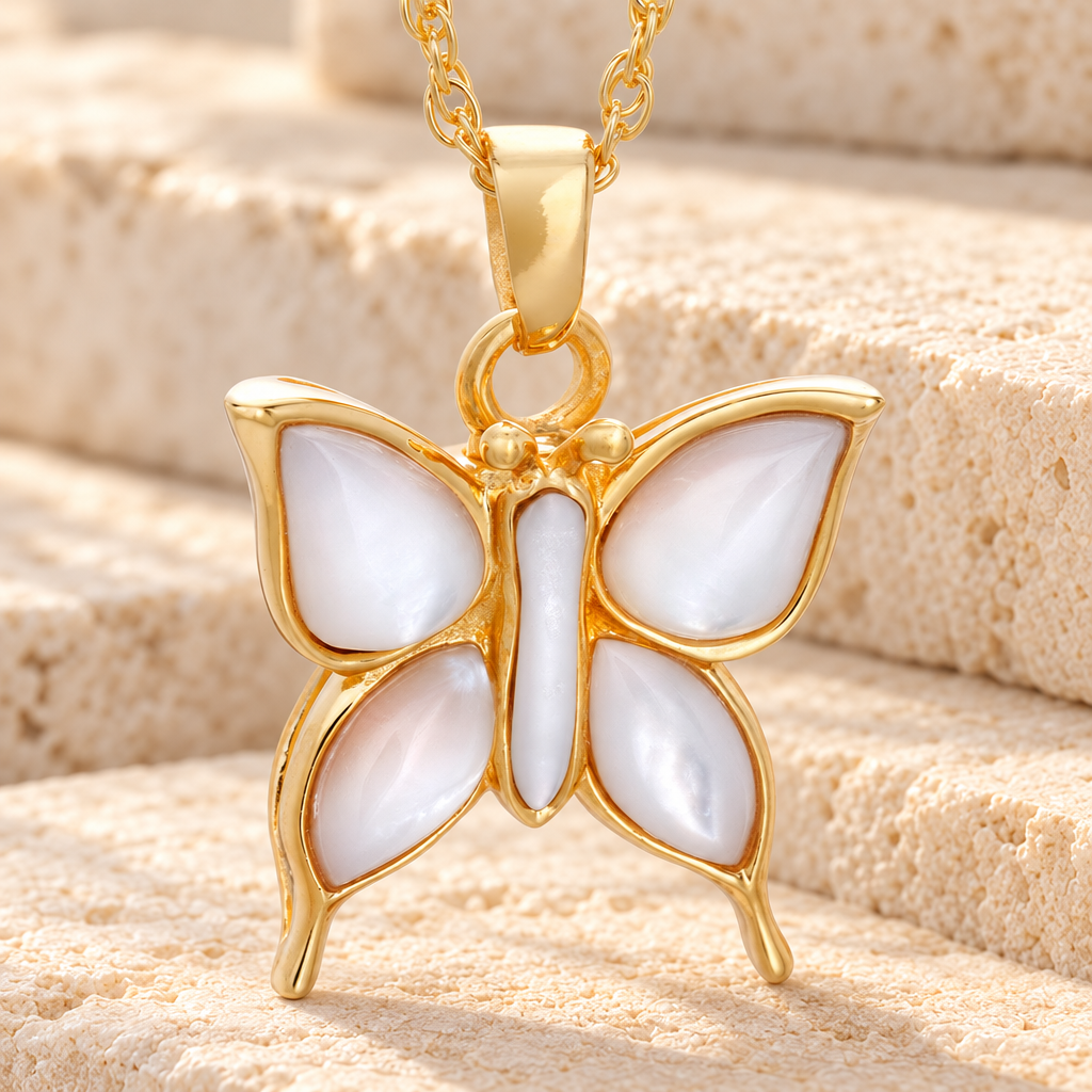Gold Vermeil Dewy Butterfly Memorial Locket — main — evr853gv