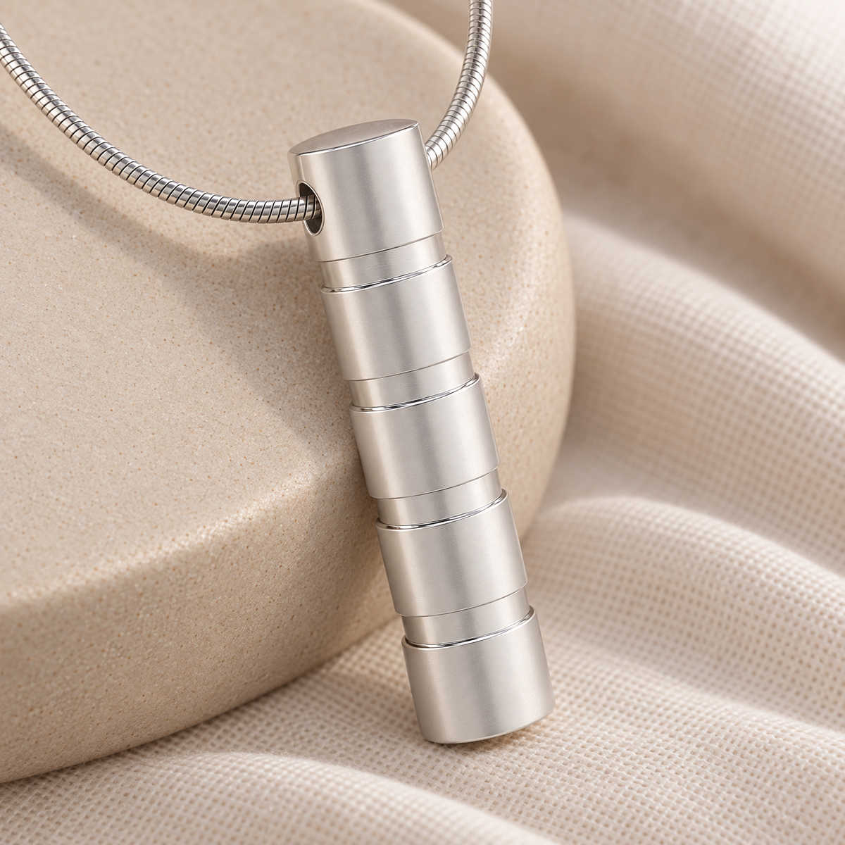 Sterling Silver Carved Cylinder Forever Sealed Memorial Jewelry — alternate view — evr6630fs