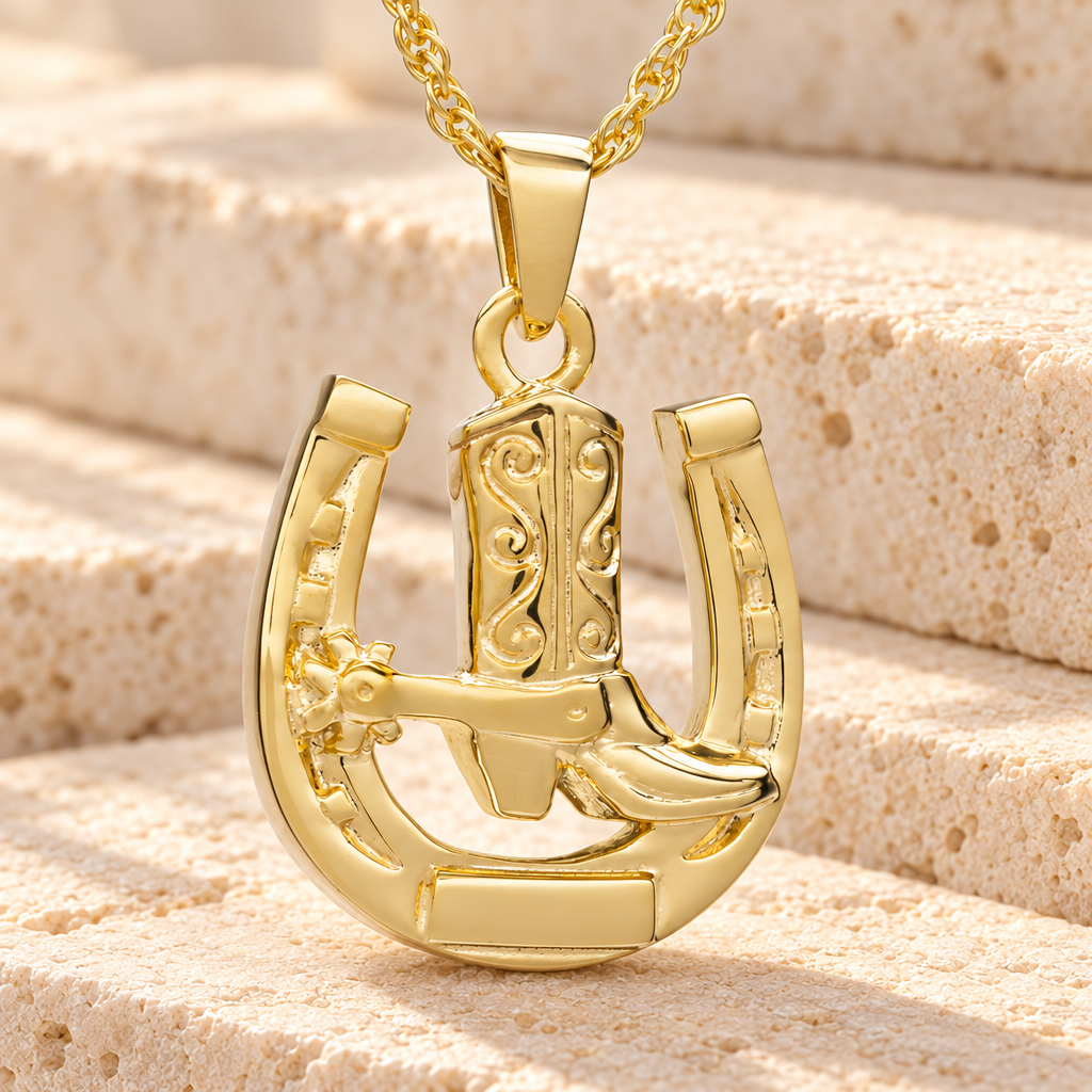 14K Gold Giddy Up Cremation Keepsake — main — evr590kg