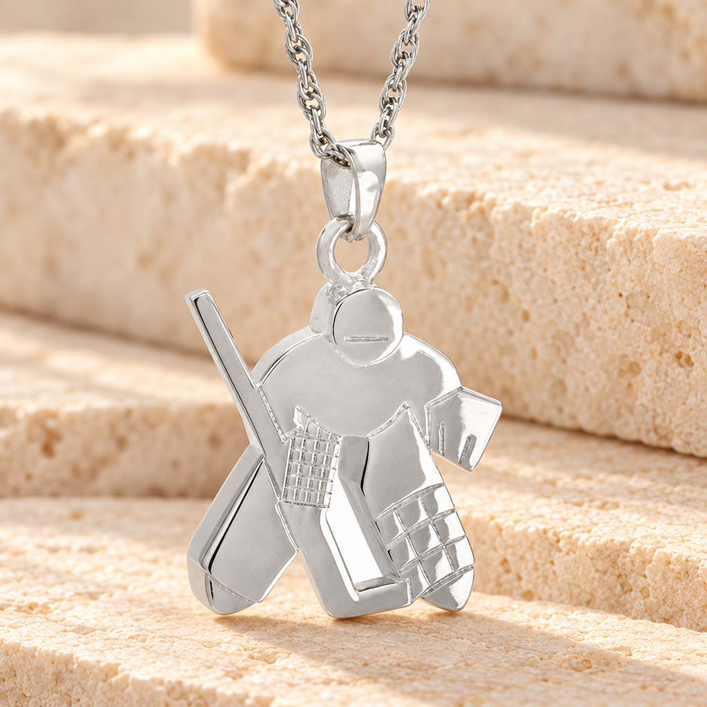 Sterling Silver Hockey Player Urn Locket — main — evr976ss