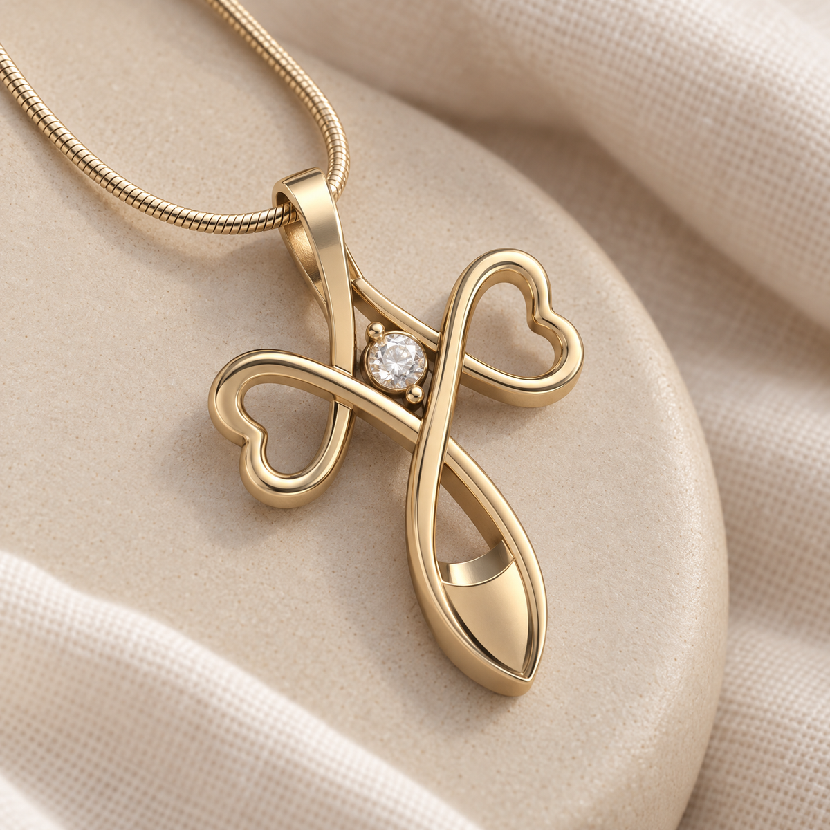 Solid 14K Gold Peaceful Moments Forever Sealed Memorial Jewelry — alternate view — evr6091kgfs