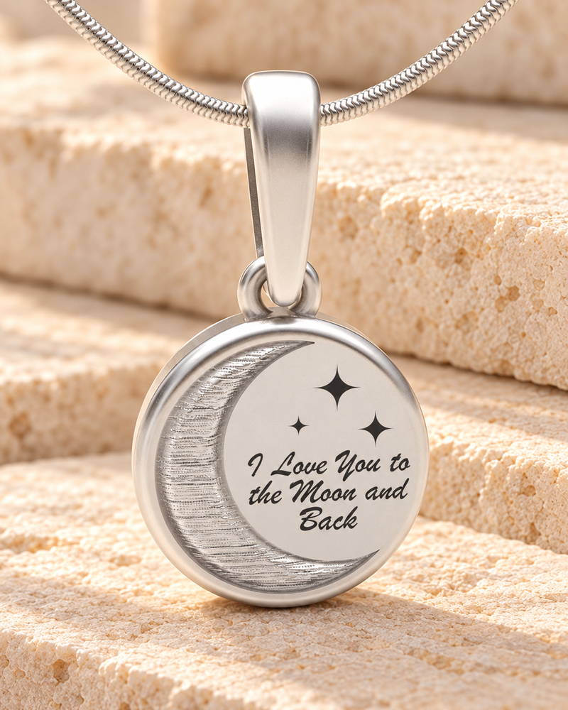 Love You To The Moon Forever Sealed Memorial Jewelry